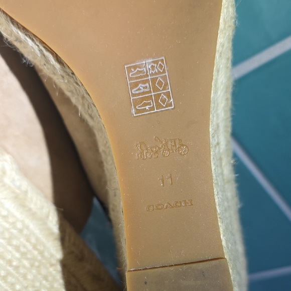 1- Coach Beige Espadrille Wedges - Picture 7 of 9